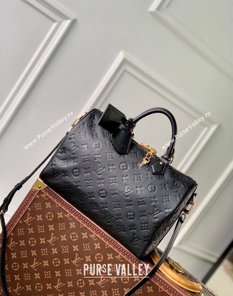 Louis Vuitton Speedy Soft 30 bag Black Supple monogram Empreinte Leather M47186 2024 (KI-240926017)