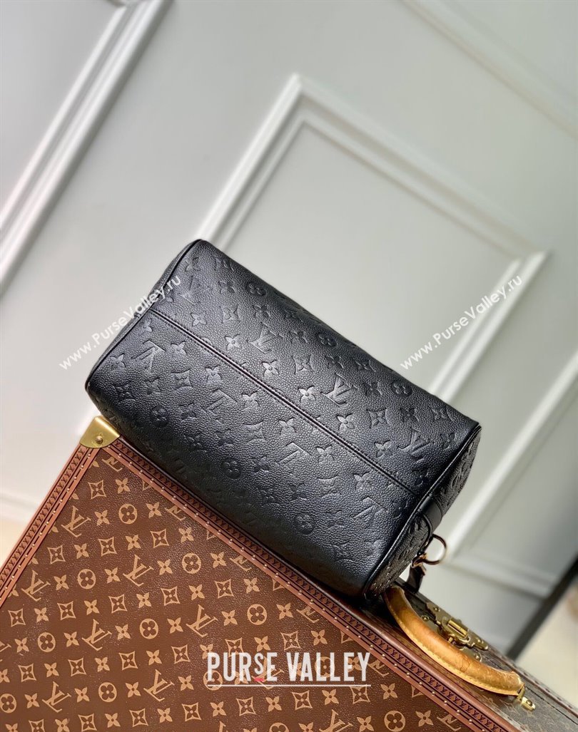 Louis Vuitton Speedy Soft 30 bag Black Supple monogram Empreinte Leather M47186 2024 (KI-240926017)