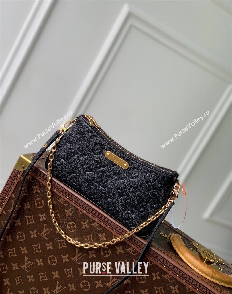 Louis Vuitton Liv Pochette Shoulder Bag in Black Monogram Empreinte Leather M83301 2024 (KI-240926019)