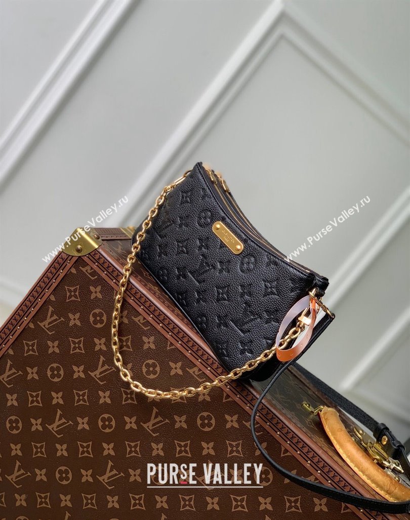 Louis Vuitton Liv Pochette Shoulder Bag in Black Monogram Empreinte Leather M83301 2024 (KI-240926019)