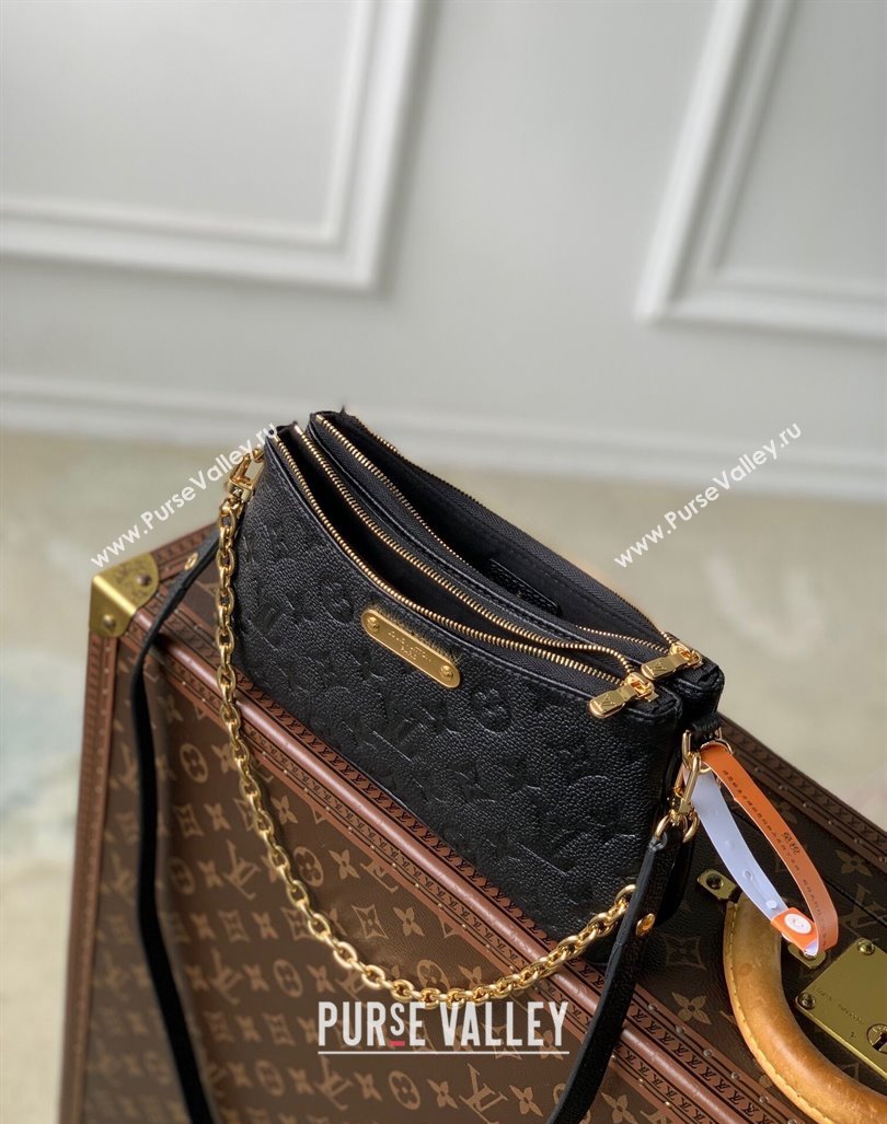 Louis Vuitton Liv Pochette Shoulder Bag in Black Monogram Empreinte Leather M83301 2024 (KI-240926019)