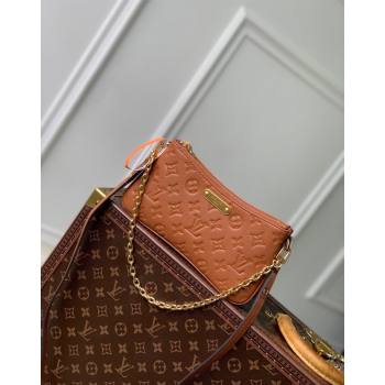 Louis Vuitton Liv Pochette Shoulder Bag in Cognac Brown Monogram Empreinte Leather M11916 2024 (KI-240926018)