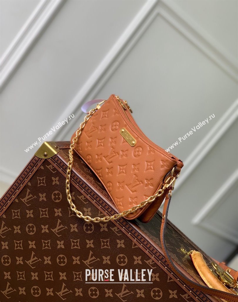 Louis Vuitton Liv Pochette Shoulder Bag in Cognac Brown Monogram Empreinte Leather M11916 2024 (KI-240926018)