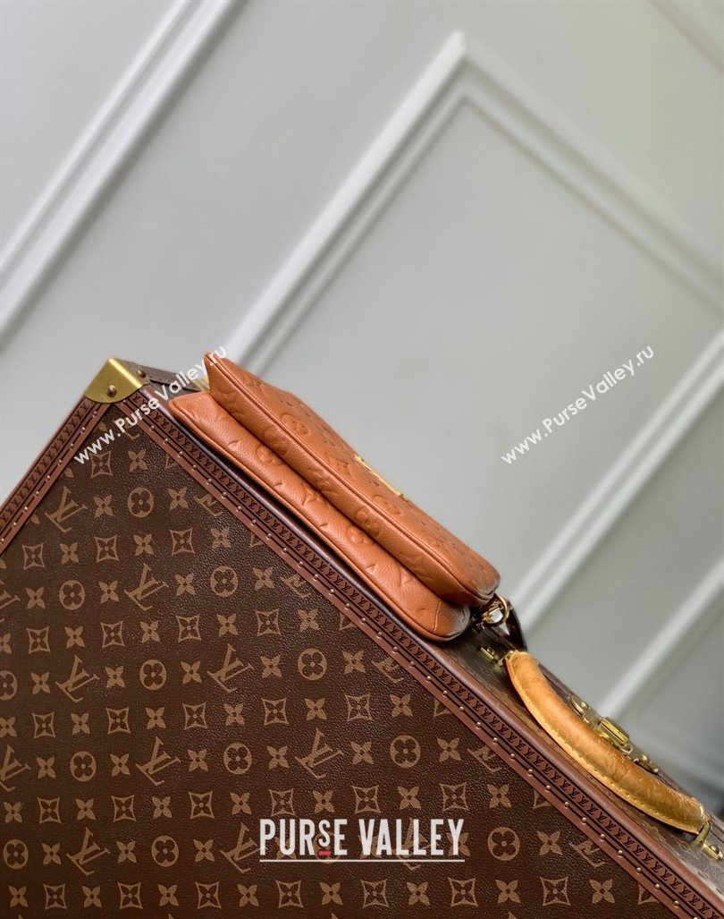 Louis Vuitton Liv Pochette Shoulder Bag in Cognac Brown Monogram Empreinte Leather M11916 2024 (KI-240926018)