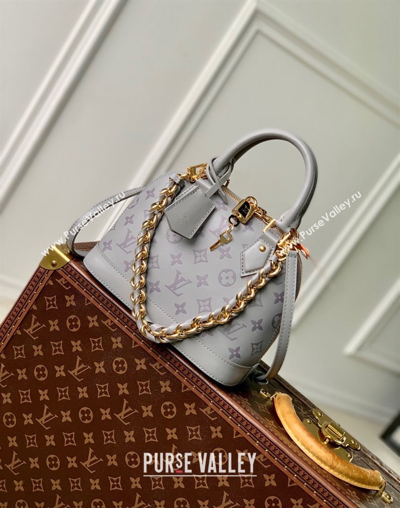 Louis Vuitton Alma BB bag in Calfskin M12561 Trianon Grey/Purple 2024 (KI-240926021)