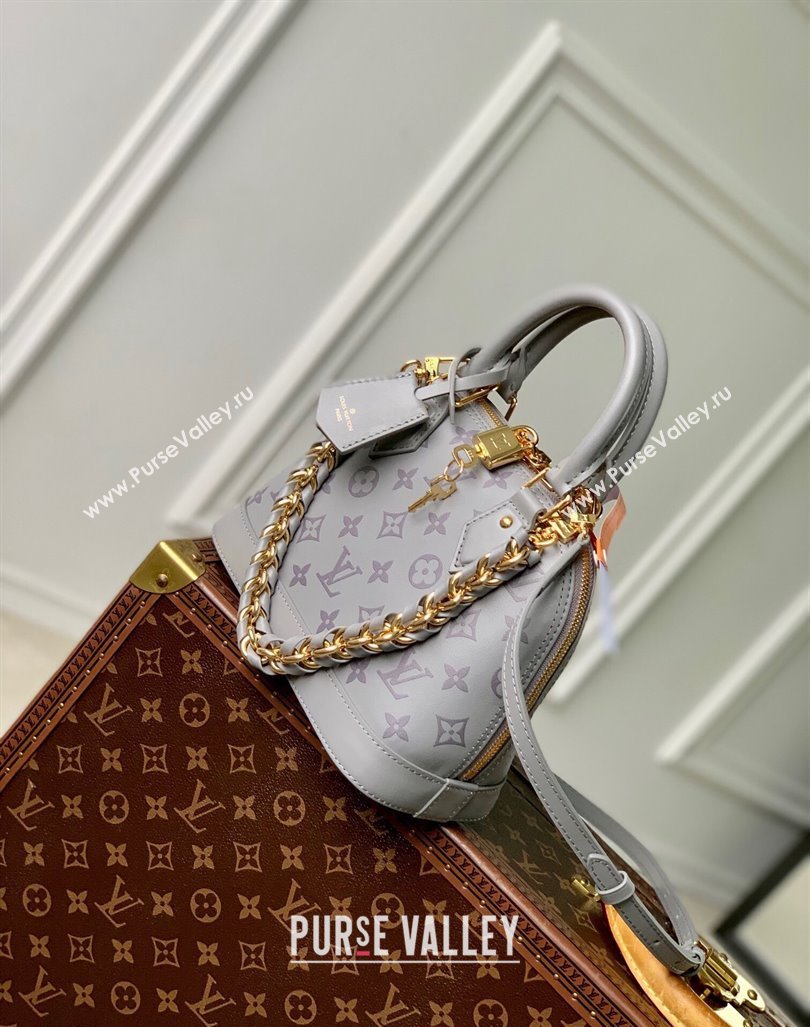 Louis Vuitton Alma BB bag in Calfskin M12561 Trianon Grey/Purple 2024 (KI-240926021)