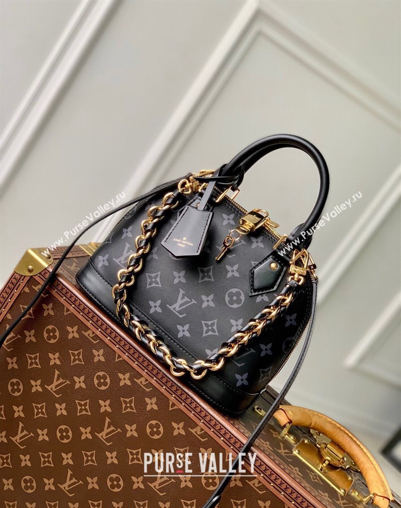 Louis Vuitton Alma BB bag in Calfskin M12289 Black2 2024 (KI-240926022)