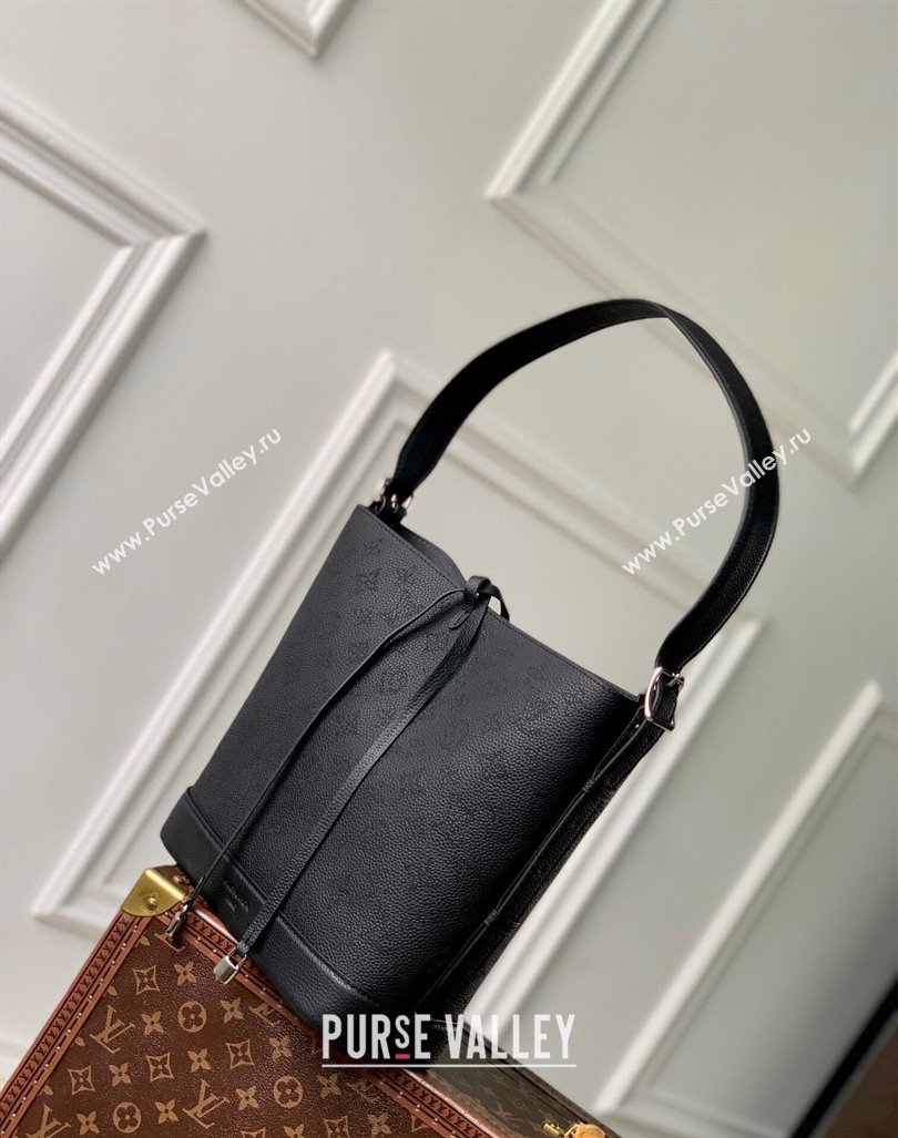 Louis Vuitton Flore Bucket bag in Perforated Mahina Calfskin M12139 Black 2024 (KI-240925055)