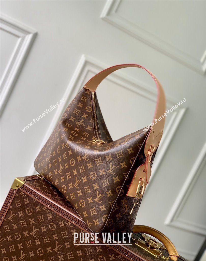 Louis Vuitton Slouchy MM Hobo Bag in Monogram Canvas with Padlock Tag M12098 2024 (KI-240926024)