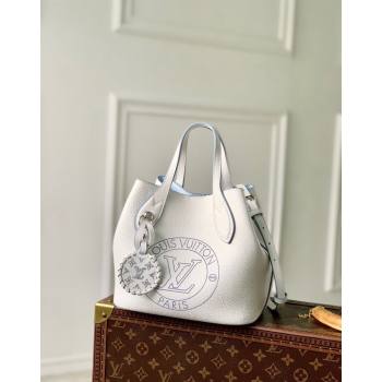 Louis Vuitton Blossom PM Tote Bag in Mahina Perforated Calfskin M11734 White/Blue 2024 (KI-240926028)