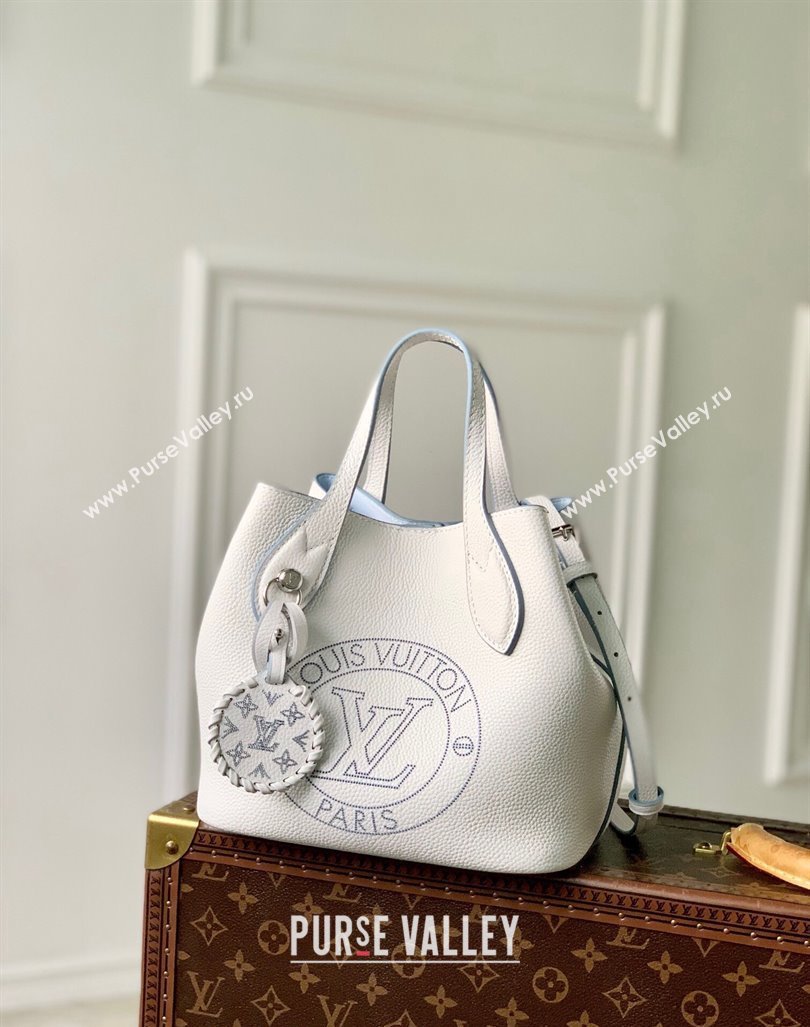 Louis Vuitton Blossom PM Tote Bag in Mahina Perforated Calfskin M11734 White/Blue 2024 (KI-240926028)