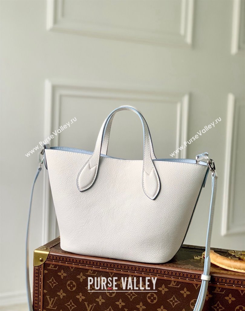 Louis Vuitton Blossom PM Tote Bag in Mahina Perforated Calfskin M11734 White/Blue 2024 (KI-240926028)