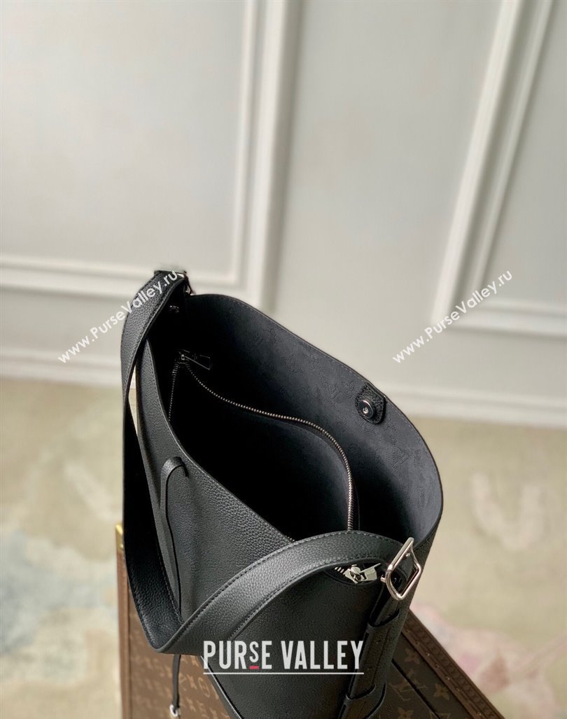 Louis Vuitton Flore Bucket bag in Perforated Mahina Calfskin M12139 Black 2024 (KI-240925055)