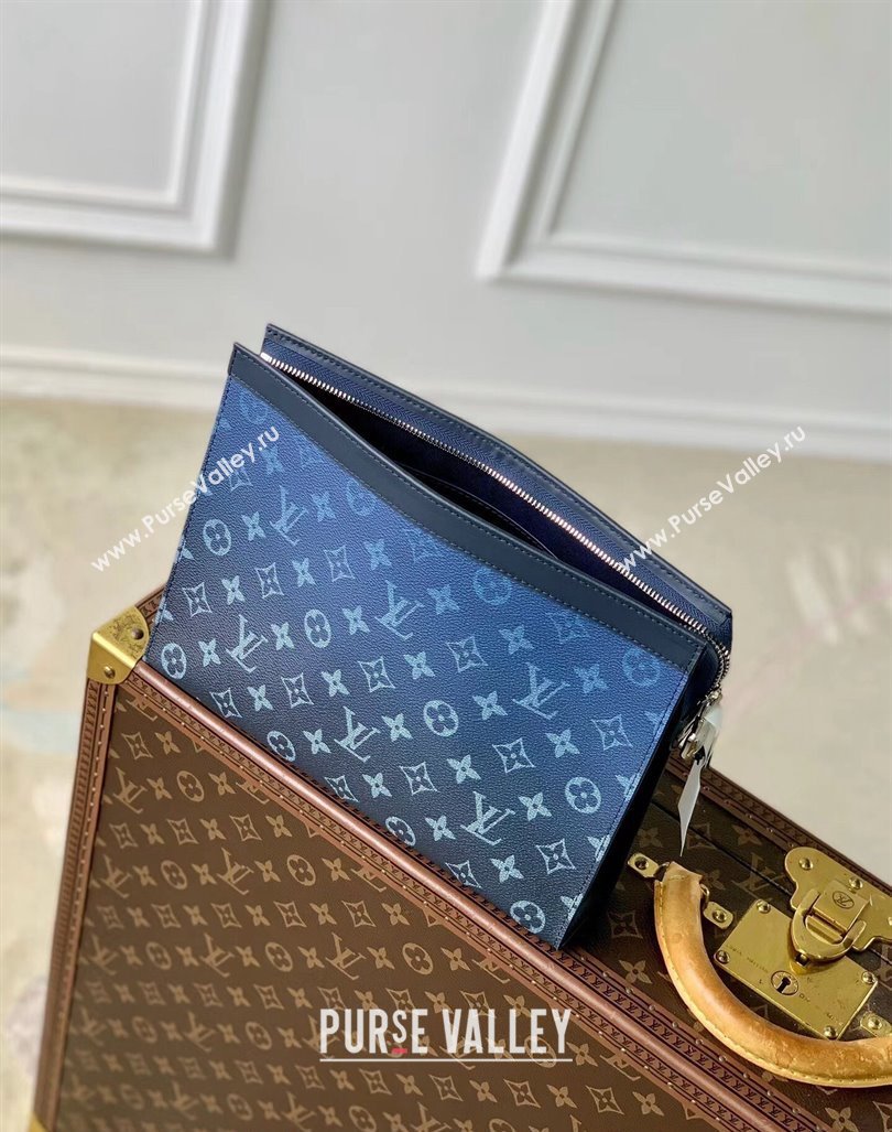 Louis Vuitton Pochette Voyage MM Pouch in Navy Blue Monogram Gradient Canvas M61692 2024 (KI-240925098)