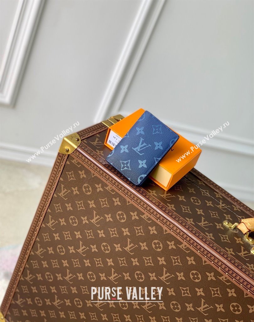 Louis Vuitton Pocket Organizer Wallet in Navy Blue Monogram Gradient Canvas M11548 2024 (KI-240925103)