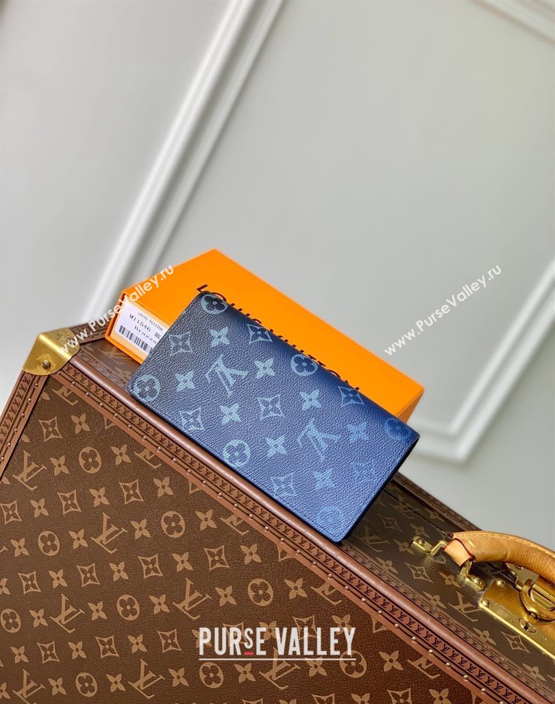 Louis Vuitton Brazza Wallet in Navy Blue Monogram Gradient Canvas M11546 2024 (KI-240925105)