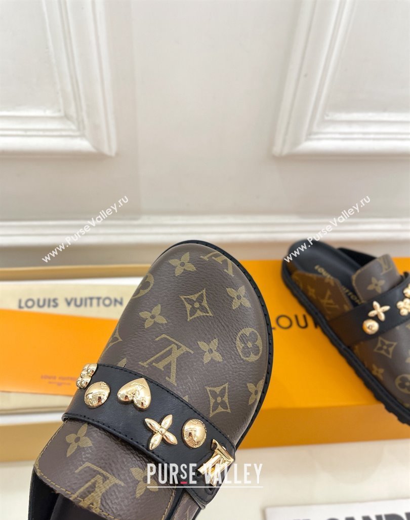 Louis Vuitton LV Cosy Flat Comfort Clog Mules in Monogram Canvas with Logo Band 2024 LV101502 (MD-241015006)