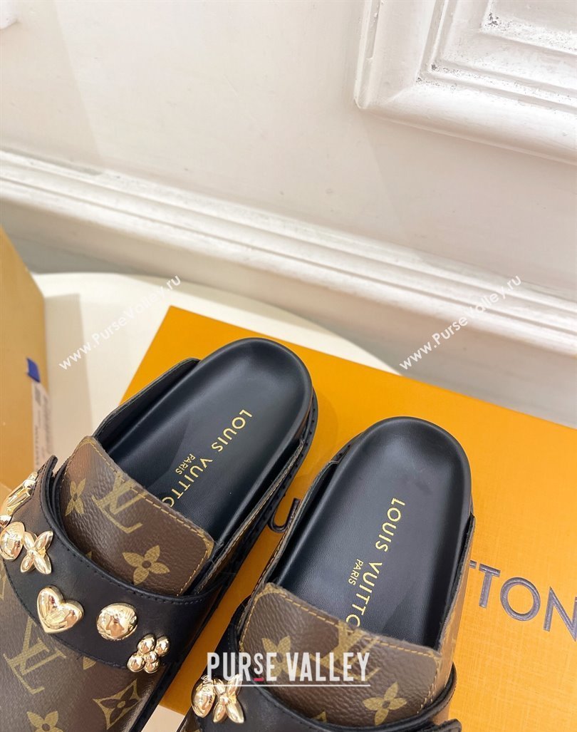 Louis Vuitton LV Cosy Flat Comfort Clog Mules in Monogram Canvas with Logo Band 2024 LV101502 (MD-241015006)