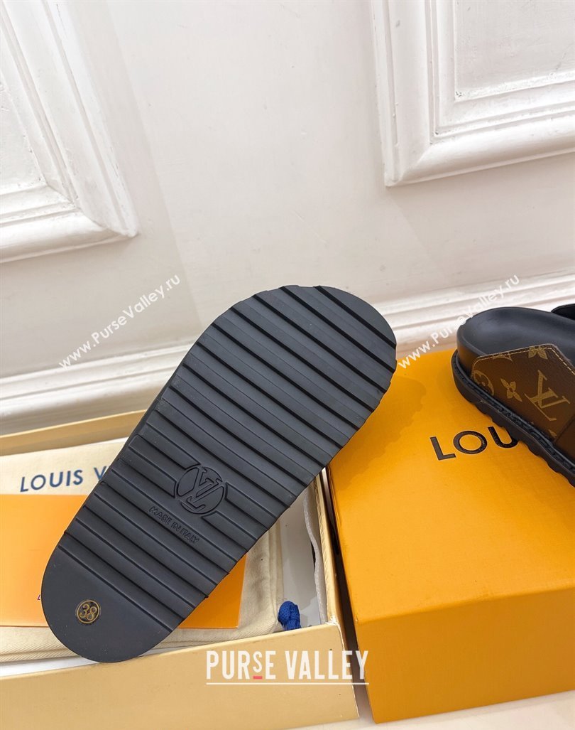 Louis Vuitton LV Cosy Flat Comfort Clog Mules in Monogram Canvas with Logo Band 2024 LV101502 (MD-241015006)