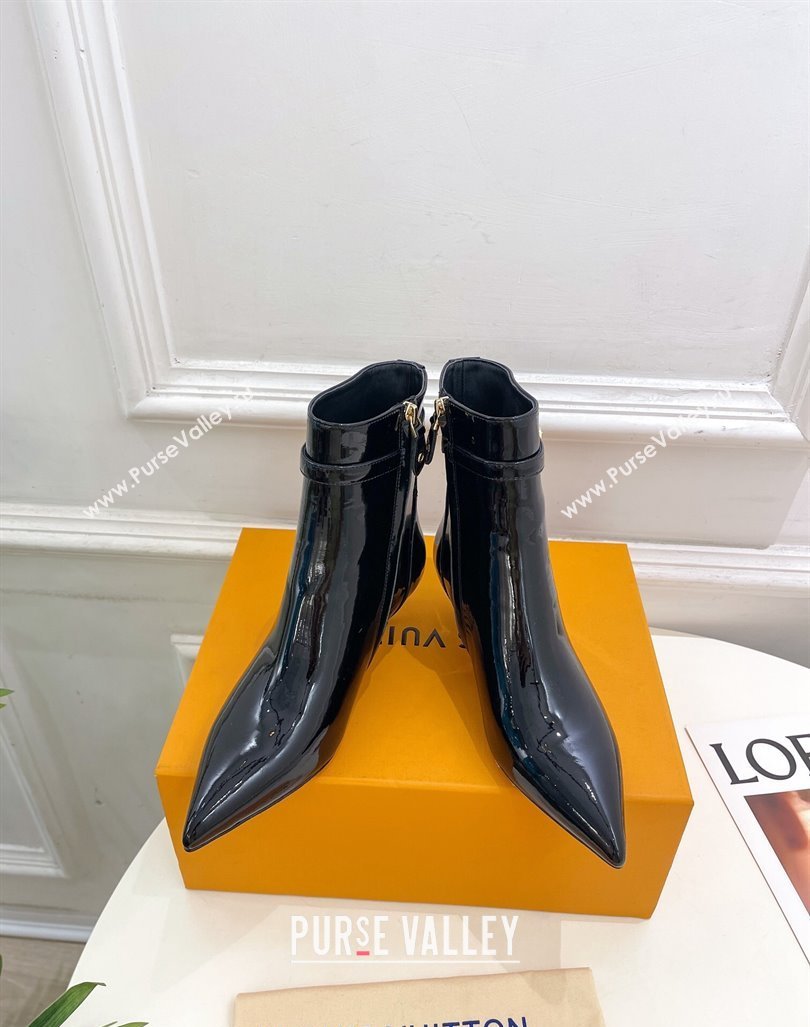 Louis Vuitton Stellar Ankle Boots 4cm/7cm in Black Patent Leather 2024 LV101503 (MD-241015019)