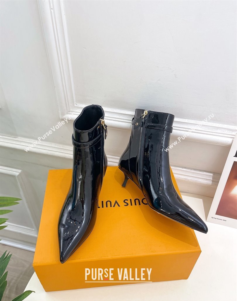 Louis Vuitton Stellar Ankle Boots 4cm/7cm in Black Patent Leather 2024 LV101503 (MD-241015019)