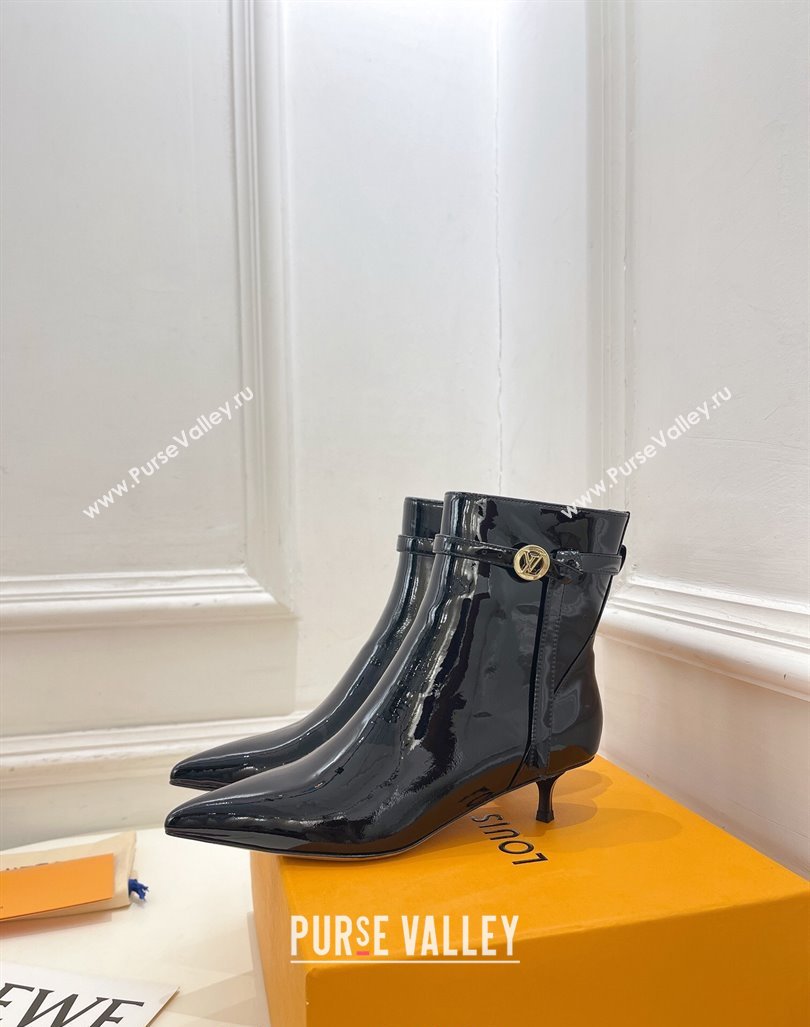 Louis Vuitton Stellar Ankle Boots 4cm/7cm in Black Patent Leather 2024 LV101503 (MD-241015019)