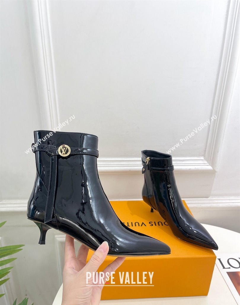 Louis Vuitton Stellar Ankle Boots 4cm/7cm in Black Patent Leather 2024 LV101503 (MD-241015019)