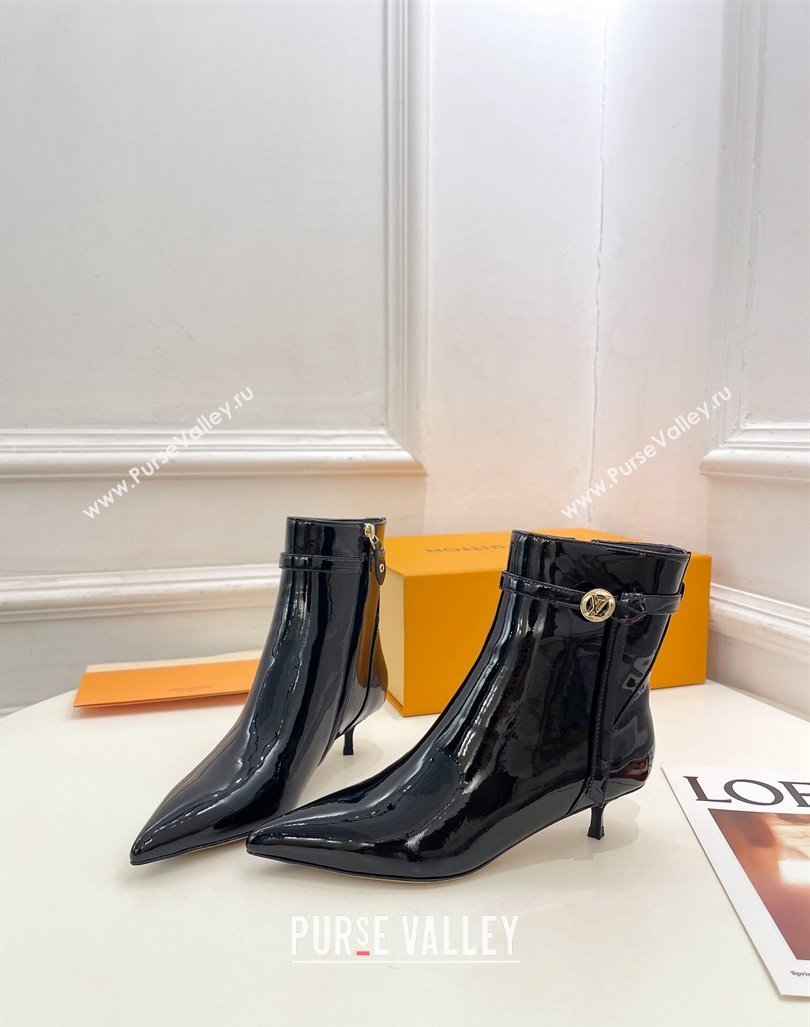 Louis Vuitton Stellar Ankle Boots 4cm/7cm in Black Patent Leather 2024 LV101503 (MD-241015019)