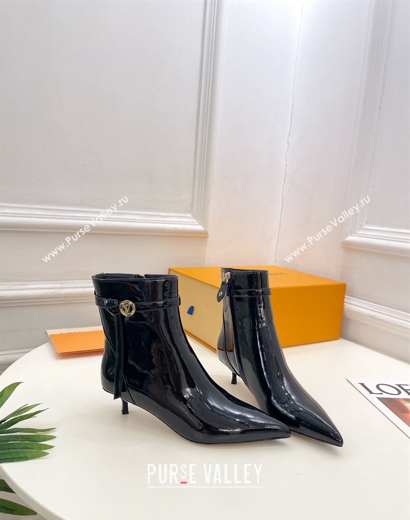 Louis Vuitton Stellar Ankle Boots 4cm/7cm in Black Patent Leather 2024 LV101503 (MD-241015019)