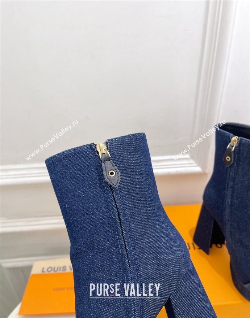 Louis Vuitton Shake Platform Ankle Boots 12cm in Blue Denim 2024 1ABUK6 (MD-241015020)