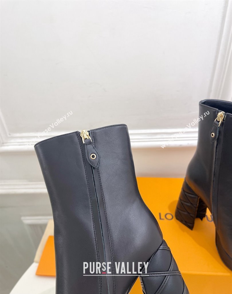 Louis Vuitton Shake Platform Ankle Boots 12cm in Black Calf Leather with Quilted Heel 2024 1ABUK6 (MD-241015021)