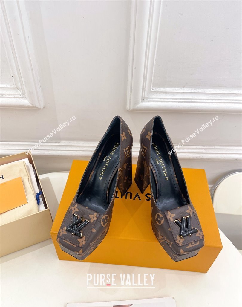 Louis Vuitton Shake Platform Pumps 12cm in Monogram Canvas 2024 1ABUK6 (MD-241015025)