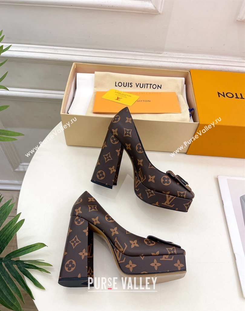 Louis Vuitton Shake Platform Pumps 12cm in Monogram Canvas 2024 1ABUK6 (MD-241015025)