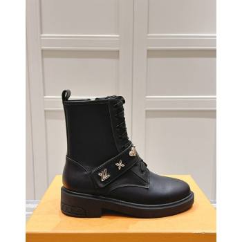 Louis Vuitton Citizen Flat Ranger Ankle Boots with Logo Strap in Black Calf Leather 2024 1ADAZT (MD-241015043)