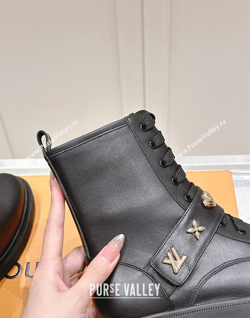 Louis Vuitton Citizen Flat Ranger Ankle Boots with Logo Strap in Black Calf Leather 2024 1ADAZT (MD-241015043)