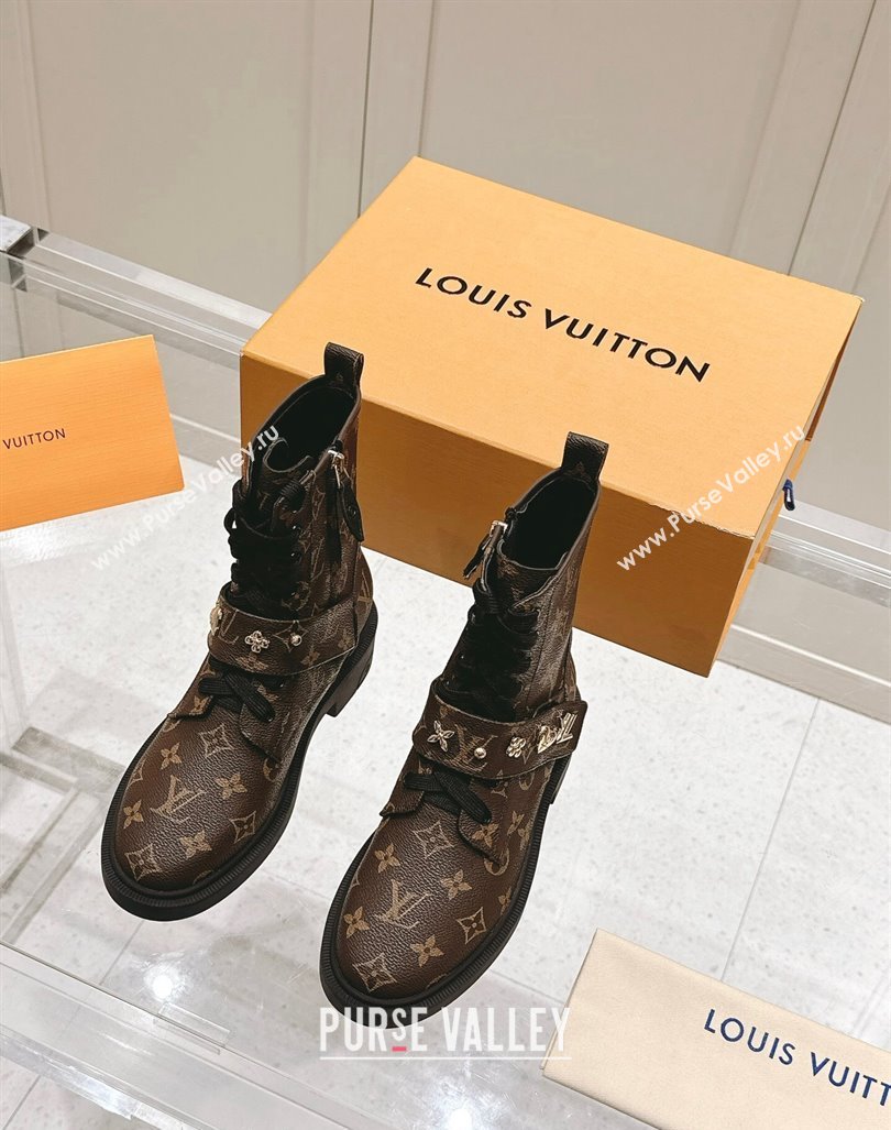 Louis Vuitton Citizen Flat Ranger Ankle Boots with Logo Strap in Monogram Canvas 2024 1ADAZT (MD-241015044)