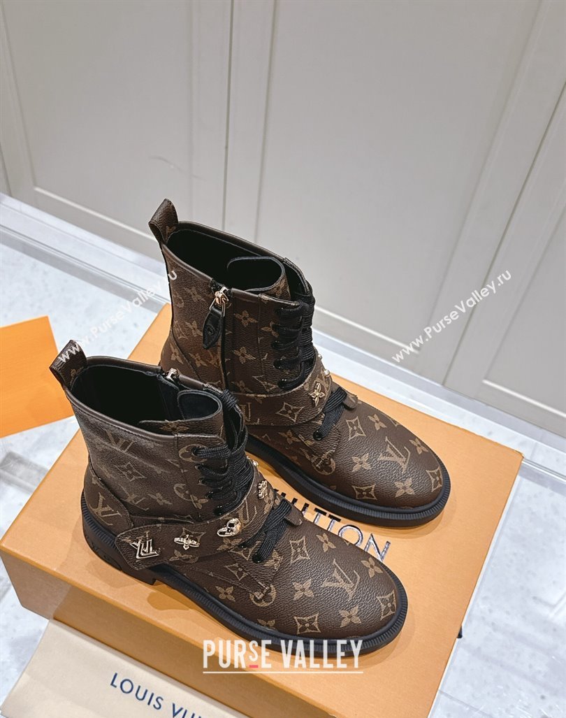 Louis Vuitton Citizen Flat Ranger Ankle Boots with Logo Strap in Monogram Canvas 2024 1ADAZT (MD-241015044)