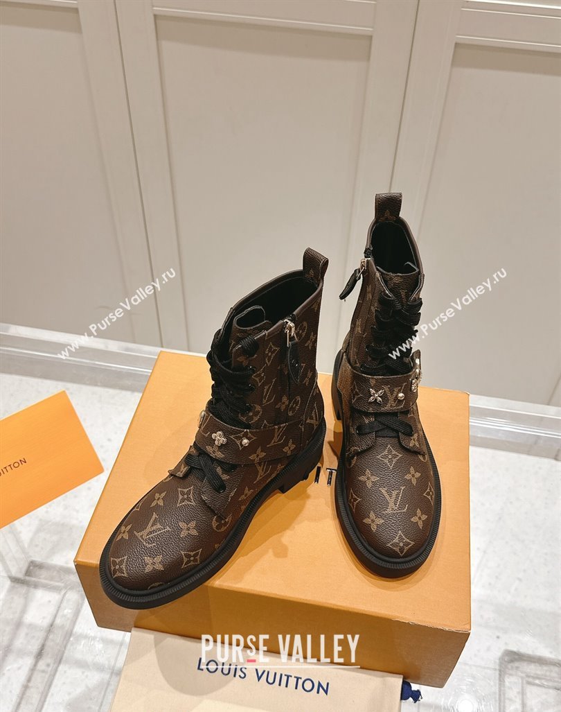 Louis Vuitton Citizen Flat Ranger Ankle Boots with Logo Strap in Monogram Canvas 2024 1ADAZT (MD-241015044)