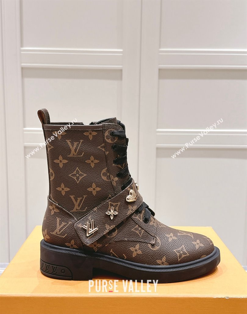 Louis Vuitton Citizen Flat Ranger Ankle Boots with Logo Strap in Monogram Canvas 2024 1ADAZT (MD-241015044)