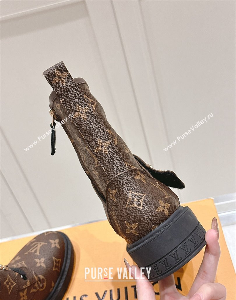 Louis Vuitton Citizen Flat Ranger Ankle Boots with Logo Strap in Monogram Canvas 2024 1ADAZT (MD-241015044)