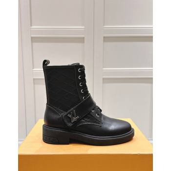 Louis Vuitton Citizen Flat Ranger Ankle Boots with LV Strap in Black Calf Leather 2024 1ADAYH (MD-241015046)