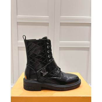 Louis Vuitton Citizen Flat Ranger Ankle Boots with LV Strap in Black Shiny Leather 2024 1ADAYH (MD-241015047)