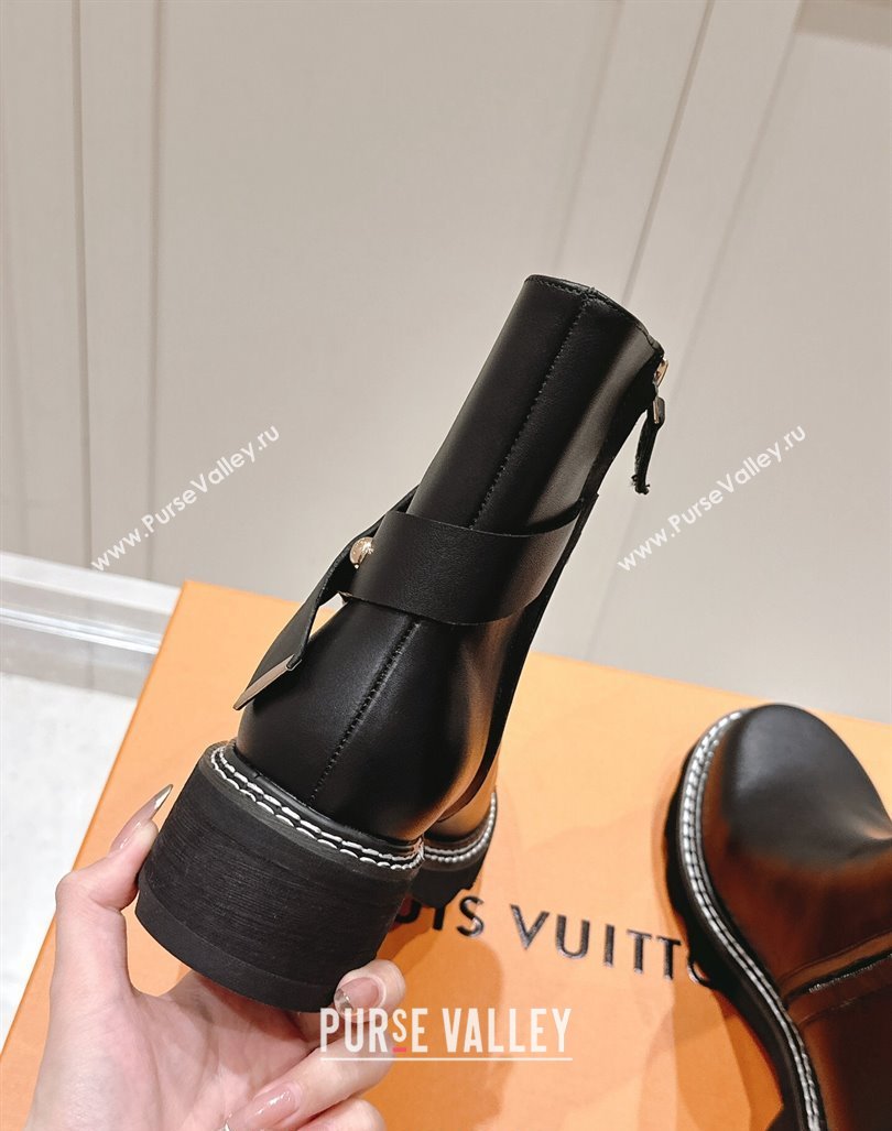 Louis Vuitton LV Beaubourg Ankle Boots with Buckle in Black Calf Leather 2024 1ADADR (MD-241015048)