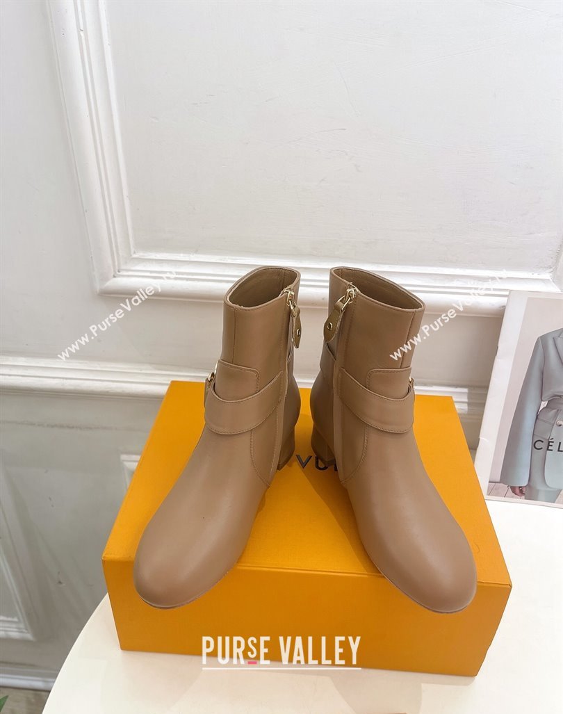 Louis Vuitton Westside Ankle Boots 3.5cm with Hook in Beige Calf Leather 2024 1AC6WL (MD-241015050)