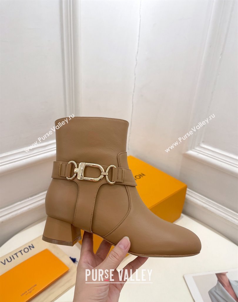 Louis Vuitton Westside Ankle Boots 3.5cm with Hook in Beige Calf Leather 2024 1AC6WL (MD-241015050)