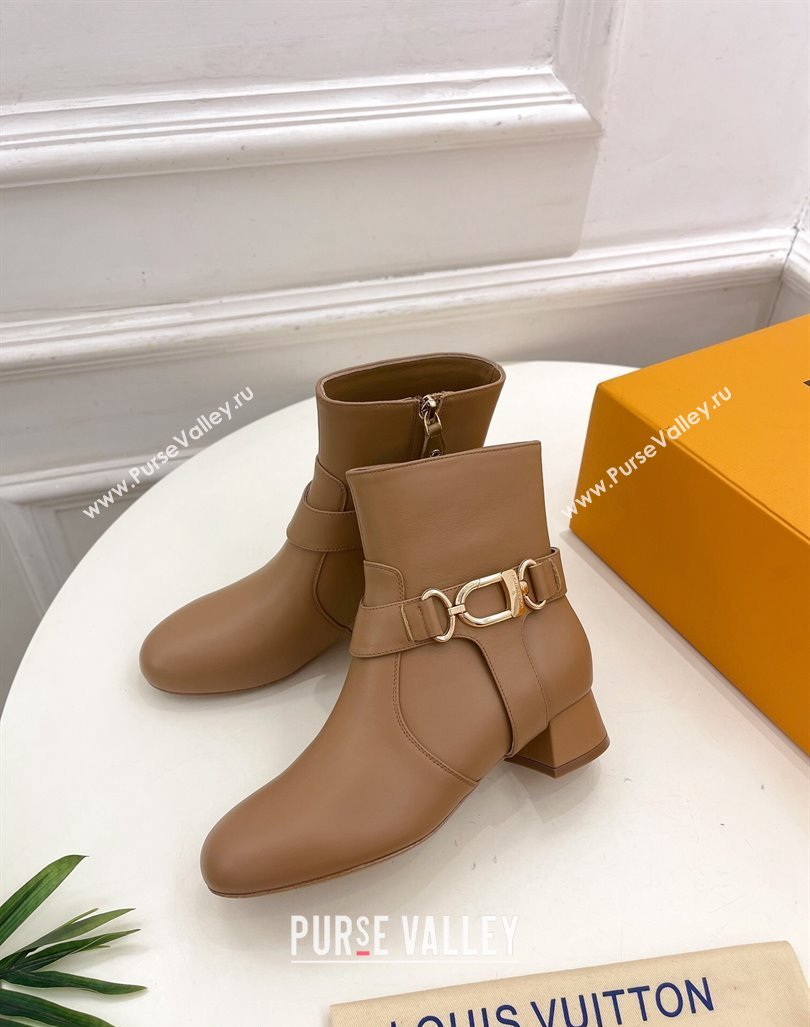 Louis Vuitton Westside Ankle Boots 3.5cm with Hook in Beige Calf Leather 2024 1AC6WL (MD-241015050)