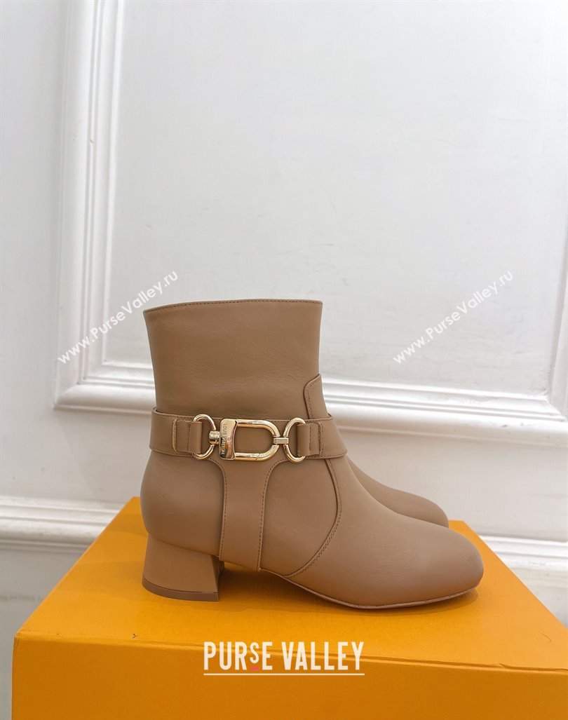 Louis Vuitton Westside Ankle Boots 3.5cm with Hook in Beige Calf Leather 2024 1AC6WL (MD-241015050)