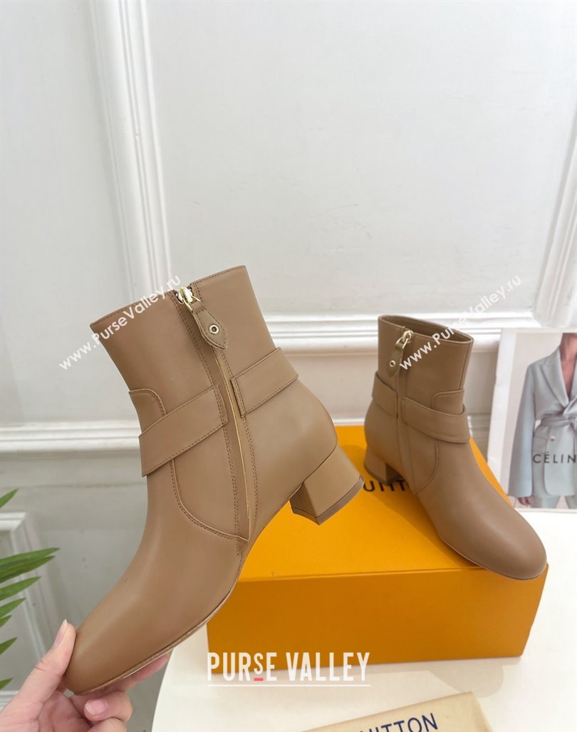 Louis Vuitton Westside Ankle Boots 3.5cm with Hook in Beige Calf Leather 2024 1AC6WL (MD-241015050)