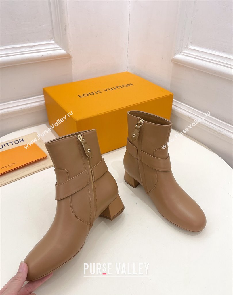 Louis Vuitton Westside Ankle Boots 3.5cm with Hook in Beige Calf Leather 2024 1AC6WL (MD-241015050)