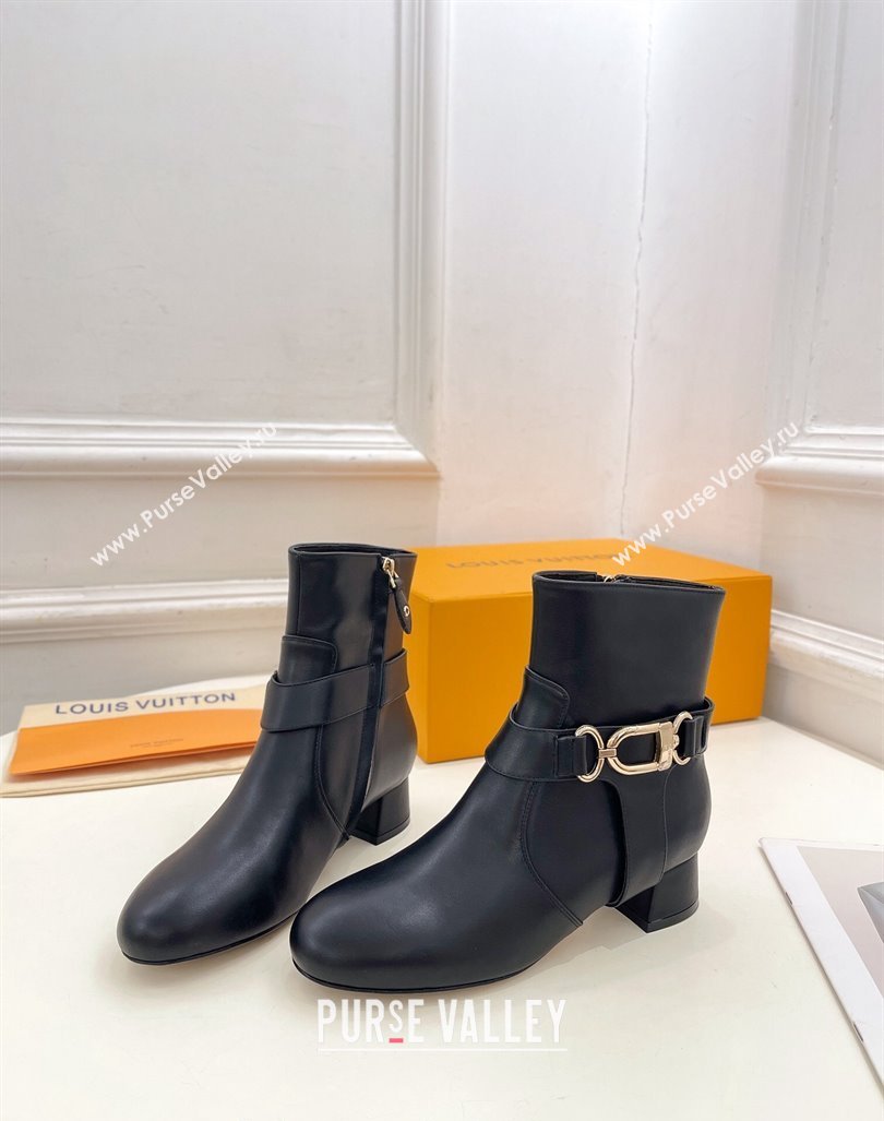 Louis Vuitton Westside Ankle Boots 3.5cm with Hook in Black Calf Leather 2024 1AC6WL (MD-241015051)